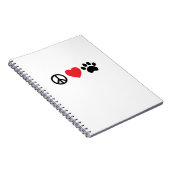 Peace Love Paw Spiral Carnet (Côté Droit)