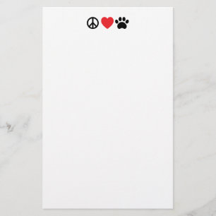 Peace Love Paw Stationery Briefpapier