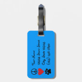 Peace Love Paws Bagagelabel (Achterkant verticaal)