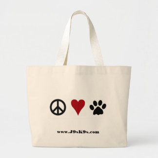 Peace-Love-Paws-Canvas tas