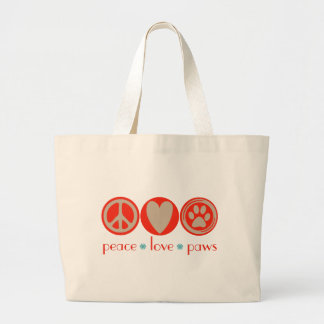 Peace Love Paws Grote Tote Bag