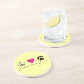 Peace Love Paws Zandsteen Onderzetter (Zijkant)