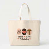 Peace Love Pediatrics Pediatrische Canvas tas (Voorkant)