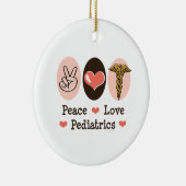 Peace Love Pediatrics Round Ornament (Rechts)