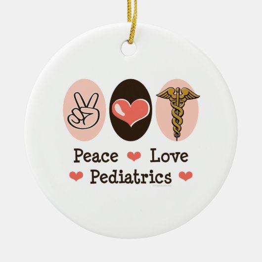 Peace Love Pediatrics Round Ornament (Voorkant)