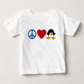 Peace Love Penguin Baby T-shirts, Mokken (Voorkant)