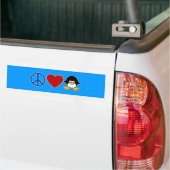 Peace Love Penguin Baby T-shirts, Mokken Bumpersticker (Op Truck)