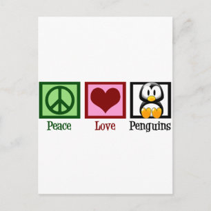 Peace Love Penguins Briefkaart