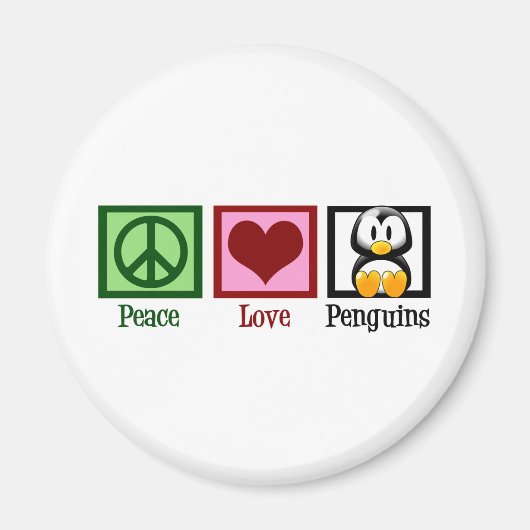 Peace Love Penguins Magneet (Voorkant)