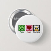 Peace Love Penguins Ronde Button 5,7 Cm (Voorkant /achterkant)