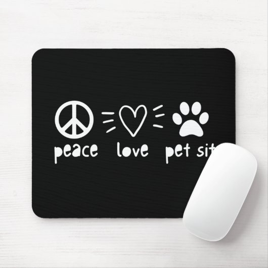 Peace Love Pet Sit Muismat (Met muis)