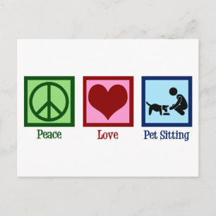 Peace Love Pet Sitting Dog Walking Service Briefkaart