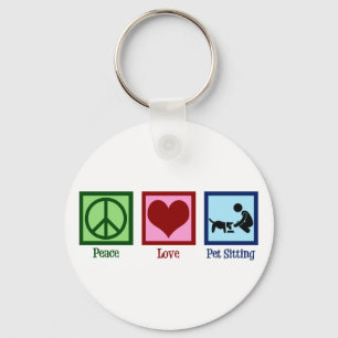 Peace Love Pet Sitting Dog Walking Service Sleutelhanger