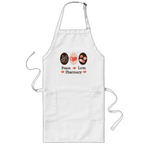 Peace Love Pharmacy Apron Lang Schort