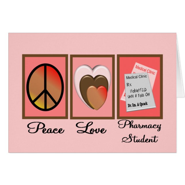 Peace Love Pharmacy Student Gifts (Voorkant Horizontaal)