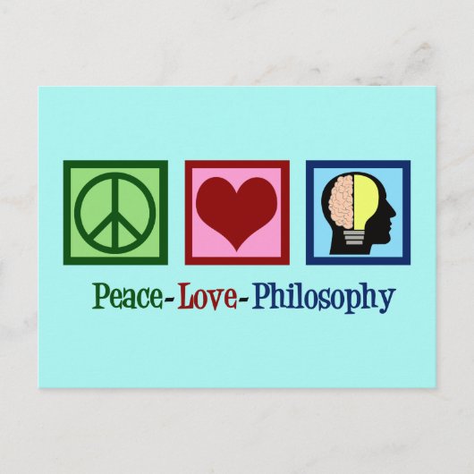 Peace Love Philosophy Briefkaart (Voorkant)