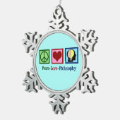 Peace Love Philosophy Tin Sneeuwvlok Ornament (Rechts)