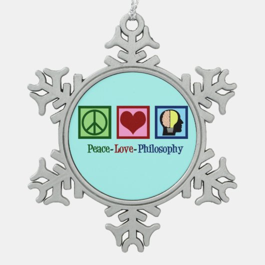 Peace Love Philosophy Tin Sneeuwvlok Ornament (Voorkant)