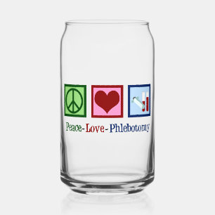 Peace Love Phlebotomie Cute Phlebotomist Blikvorm Glas