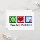 Peace Love Phlebotomie Cute Phlebotomist Kaart (Voorkant / Achterkant in situ)