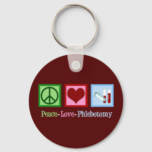 Peace Love Phlebotomie Sleutelhanger