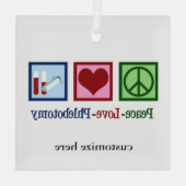Peace Love Phlebotomy Persoonlijke Kerstmis Glas Ornament (Achterkant)