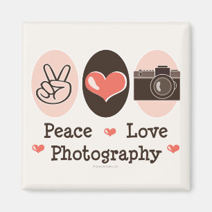 Peace Love Photography Camera Magnet Magneet