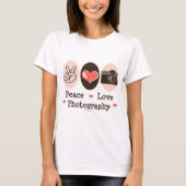 Peace Love Photography Camera T-shirt (Voorkant)