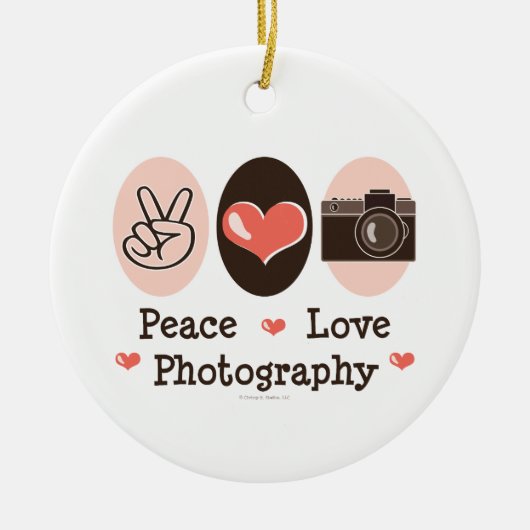 Peace Love Photography Ornament (Voorkant)