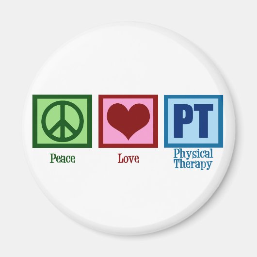 Peace Love Physical Therapist Magneet (Voorkant)