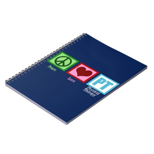 Peace Love Physical Therapy Blue PT Notitieboek (Linkerzijde)