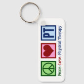 Peace Love Physical Therapy Cute Personalized PT Sleutelhanger (Voorkant)