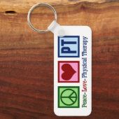 Peace Love Physical Therapy Cute Personalized PT Sleutelhanger (Voorkant)