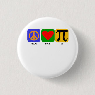 Peace Love Pi Ronde Button 3,2 Cm