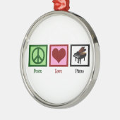 Peace Love Piano Metalen Ornament (Links)