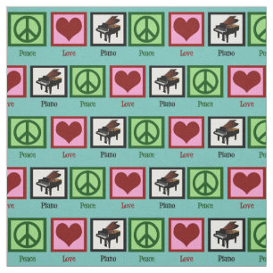 Peace Love Piano Stof