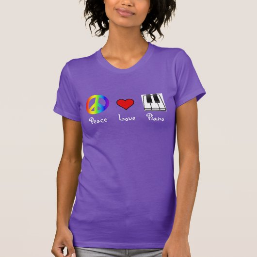 Peace Love Piano t-shirt (Voorkant)