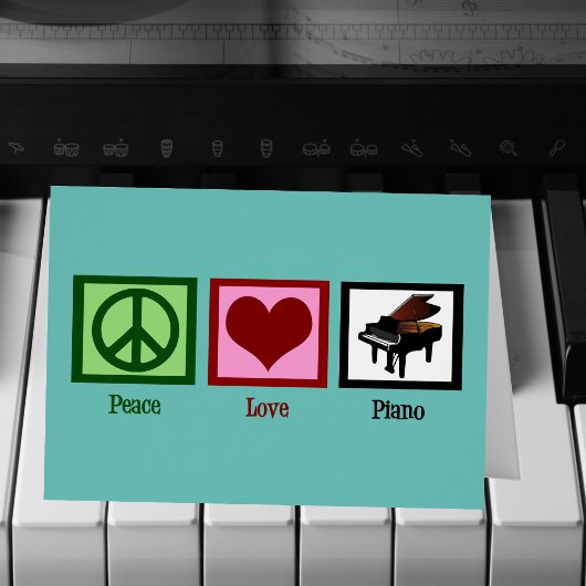 Peace Love Piano Teacher Carte de vacances