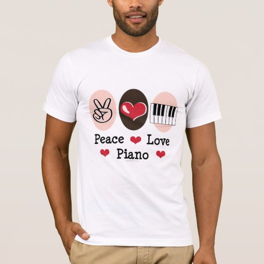 Peace Love Piano Tshirt (Voorkant)