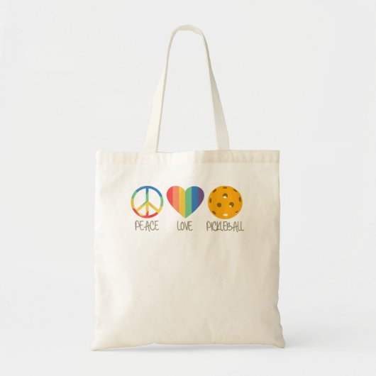 Peace Love Pickleball 338 Tote Bag (Voorkant)