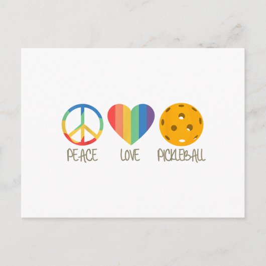 Peace Love Pickleball Briefkaart (Voorkant)