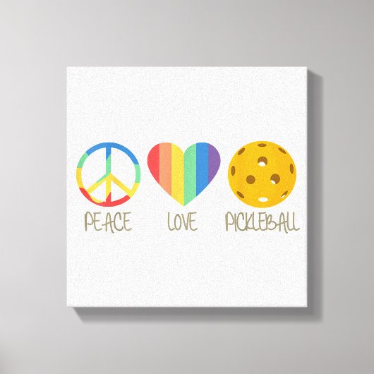 Peace Love Pickleball Canvas Afdruk (Voorkant)