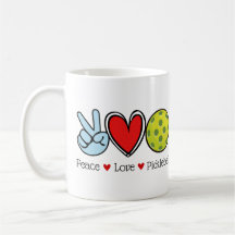 Peace Love Pickleball Coffee Mug