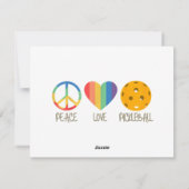 Peace Love Pickleball Feestdagenkaart (Achterkant)
