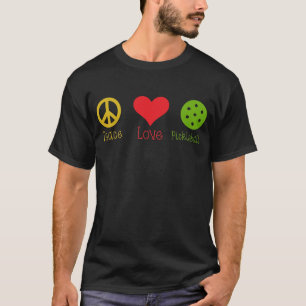 Peace Love Pickleball, Funny Pickleball Gezegden T-shirt