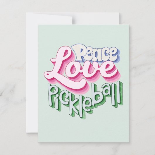 Peace Love Pickleball Notitiekaartje (Voorkant)