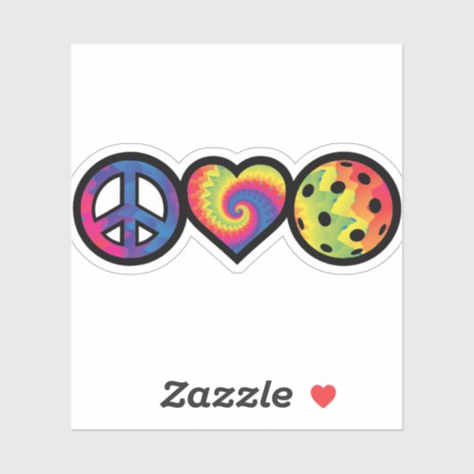 Peace Love Pickleball pickleball stickers (Vel)