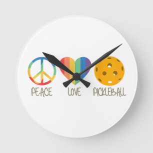 Peace Love Pickleball Ronde Klok