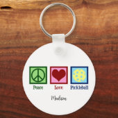 Peace Love Pickleball Schattige gepersonaliseerd Sleutelhanger (Achterkant)
