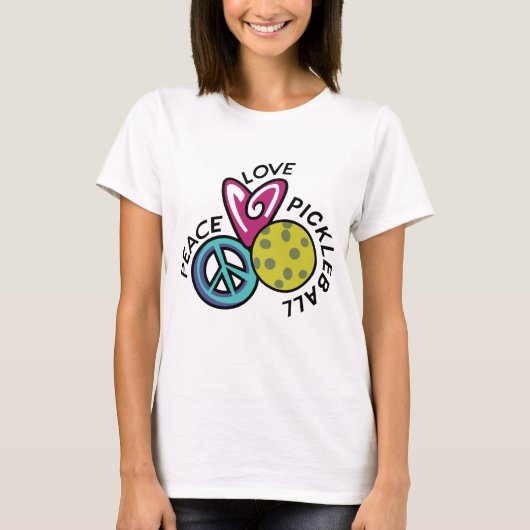Peace Love Pickleball T-shirt (Voorkant)